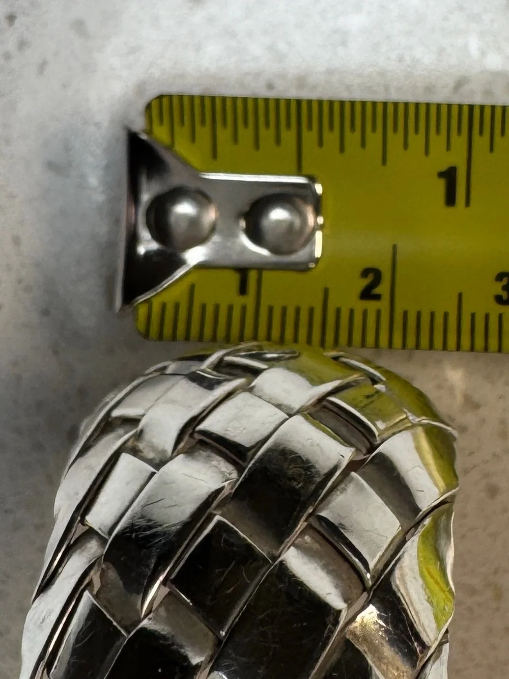 Vintage Taxco Mexico Basket Weave Woven 925 Sterling Silver Cuff Bracelet T B-2